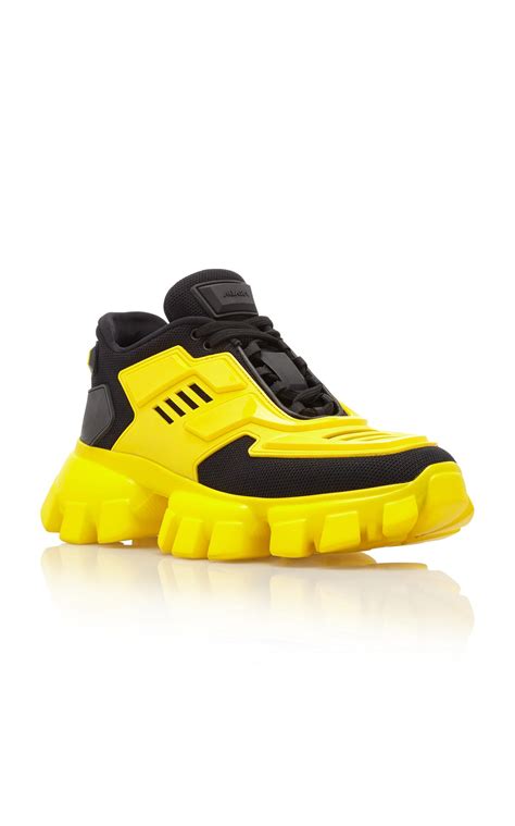 prada yellow sneakers|yellow and white prada sneakers.